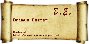 Drimus Eszter névjegykártya