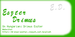 eszter drimus business card